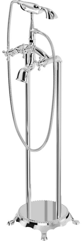 Mexen RETRO voľnostojaca vaňová batéria, chrómová, 75933-00