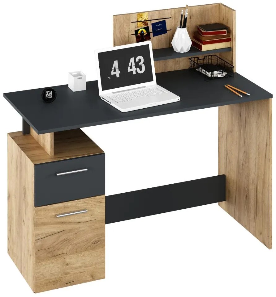 PC stolík Potentes (dub artisan + grafit). Vlastná spoľahlivá doprava až k Vám domov. 1119406
