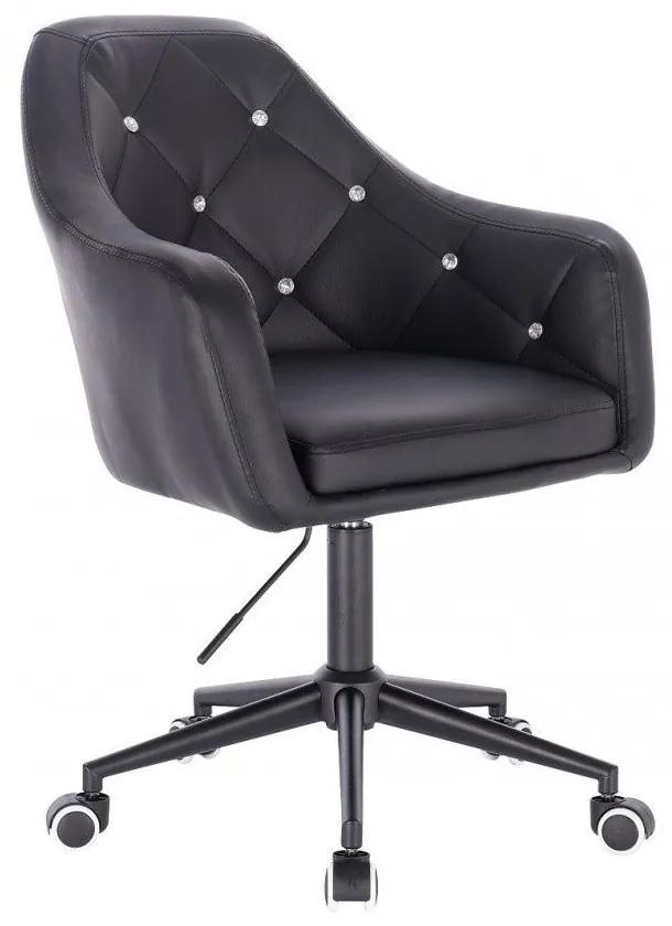 LuxuryForm DESIGN Kreslo ROMA na čierne podstave s kolieskami - čierne