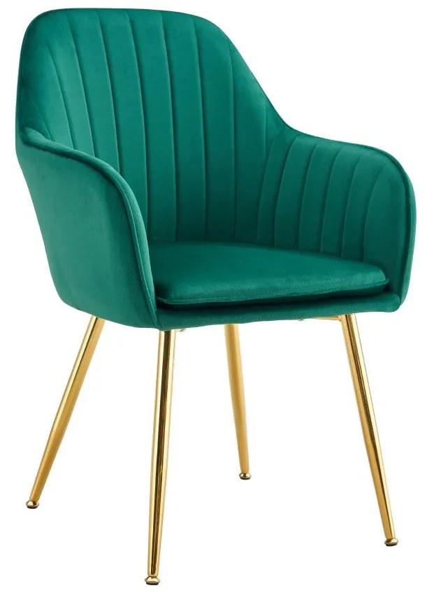 Jedálenské kreslo Apasionado (smaragdová + zlatá) . Vlastná spoľahlivá doprava až k Vám domov. 1116209