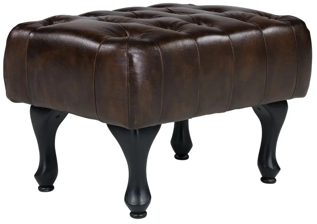furniture-nabytek.cz - Taburet Chesterfield Pittsfield z pravej kože, hnedý