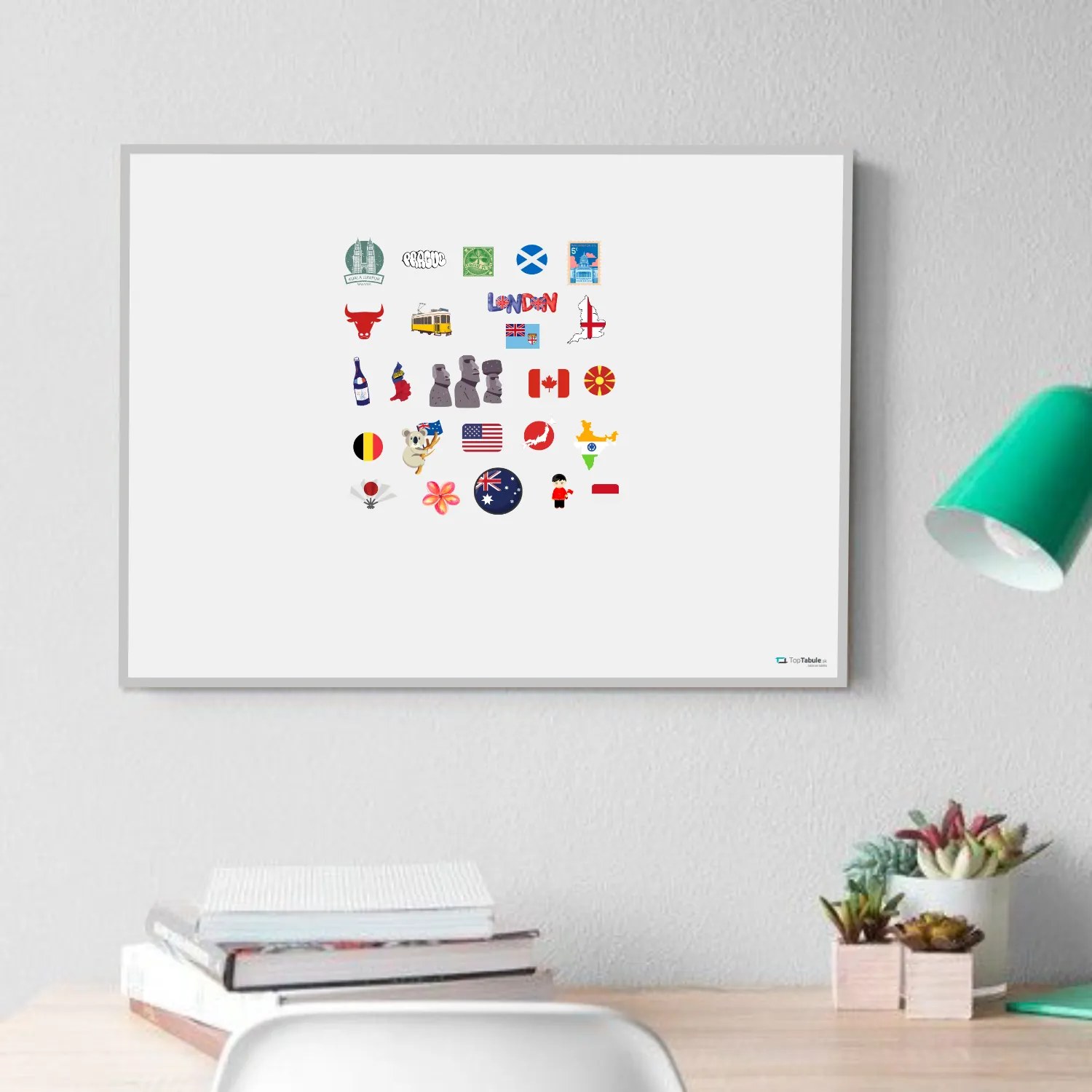 Toptabule.sk Biela tabuľa na magnetky v hliníkovom ráme 120x90 cm