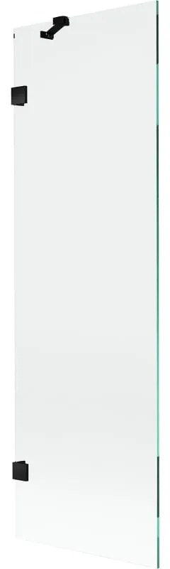 Mexen, Mexen Lunar 1-krídlová vaňová zástena 60 x 150 cm, transparentná, čierna - 897-060-000-70-00