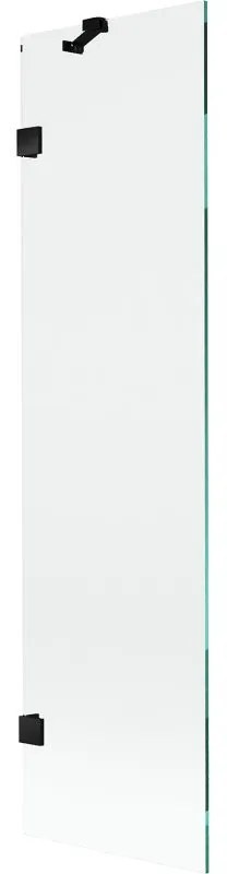 Mexen, Mexen Lunar 1-krídlová vaňová zástena 50 x 150 cm, transparentná, čierna - 897-050-000-70-00