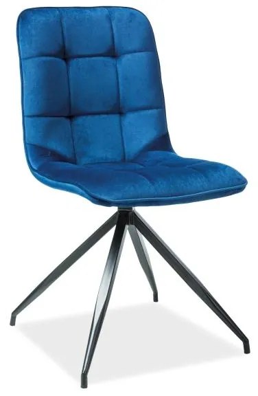Jedálenská stolička Texo Velvet, modrá / čierna
