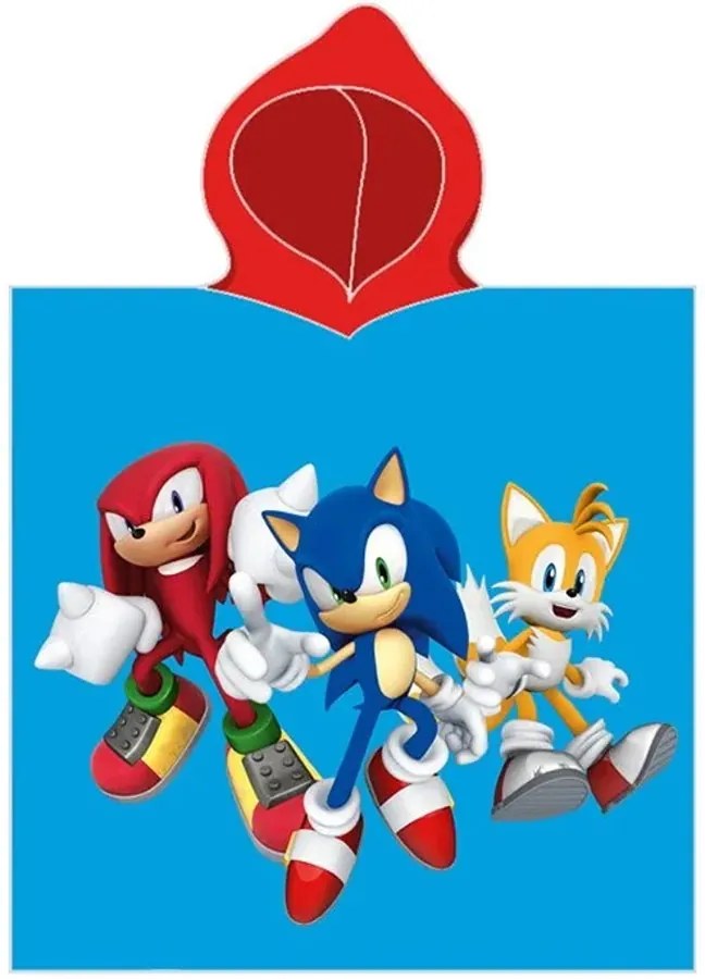 Kúpacie pončo - osuška s kapucňou Ježko Sonic a jeho priatelia