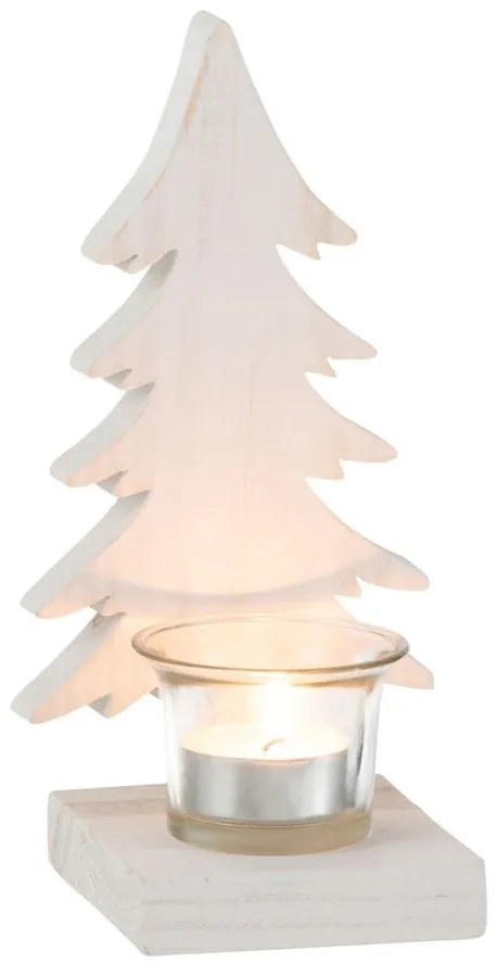 Biely svietnik so stromčekom Tree White - 10*9*20 cm Biely svietnik so stromčekom Tree White - 10*9*20 cm