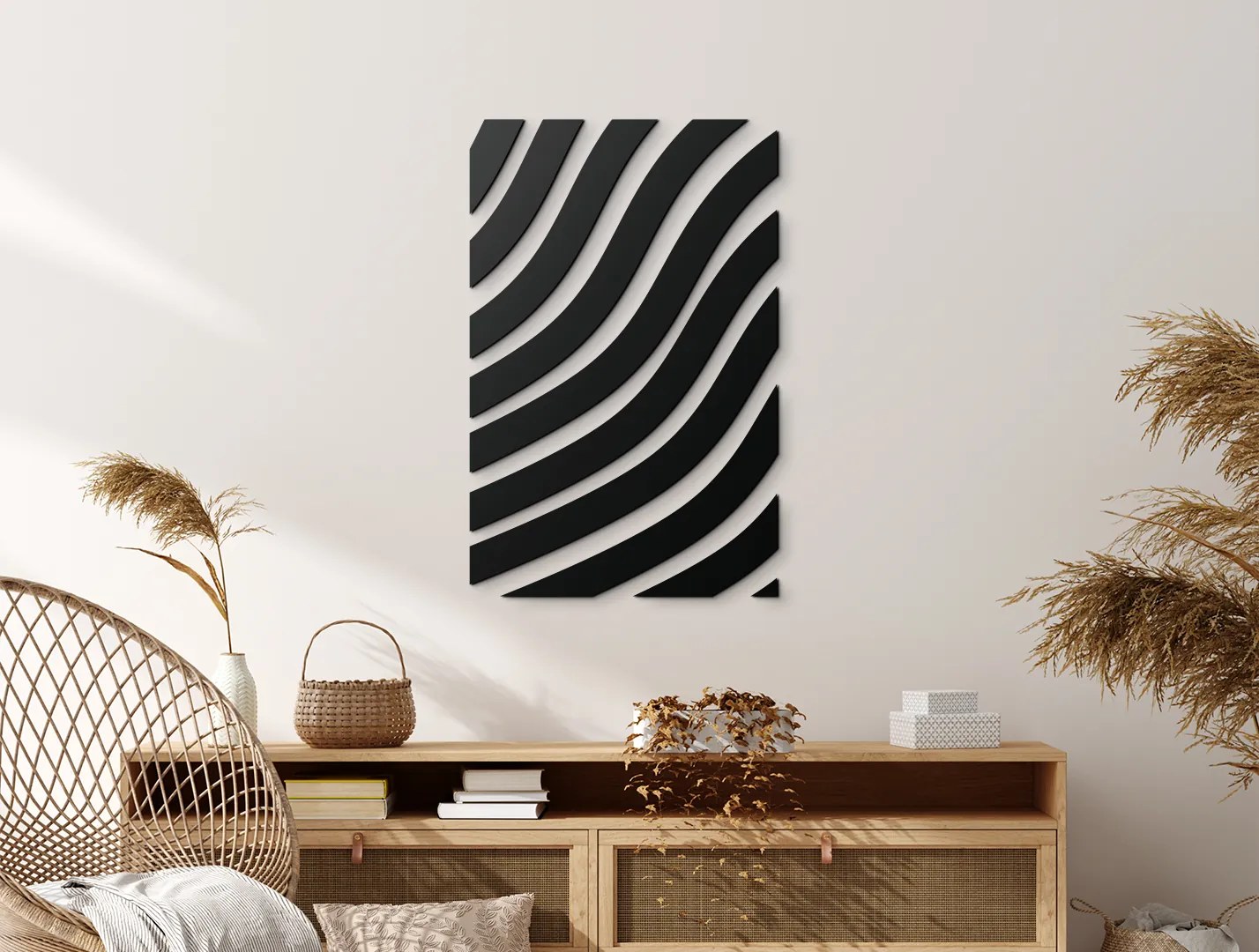 drevko Abstraktný obraz na stenu Zebra Rozmer obrazu: 65 x 42 cm, Farba dekorácie: Čierna