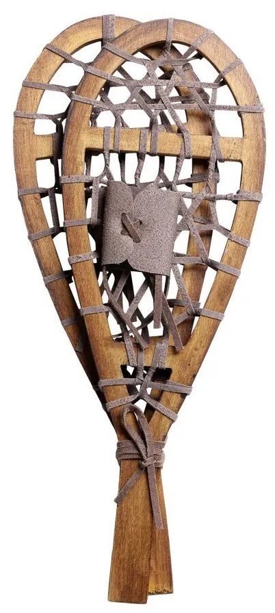 Hnedá antik dekorácia snežnice Snowshoes Vintage - 23*3*36 cm