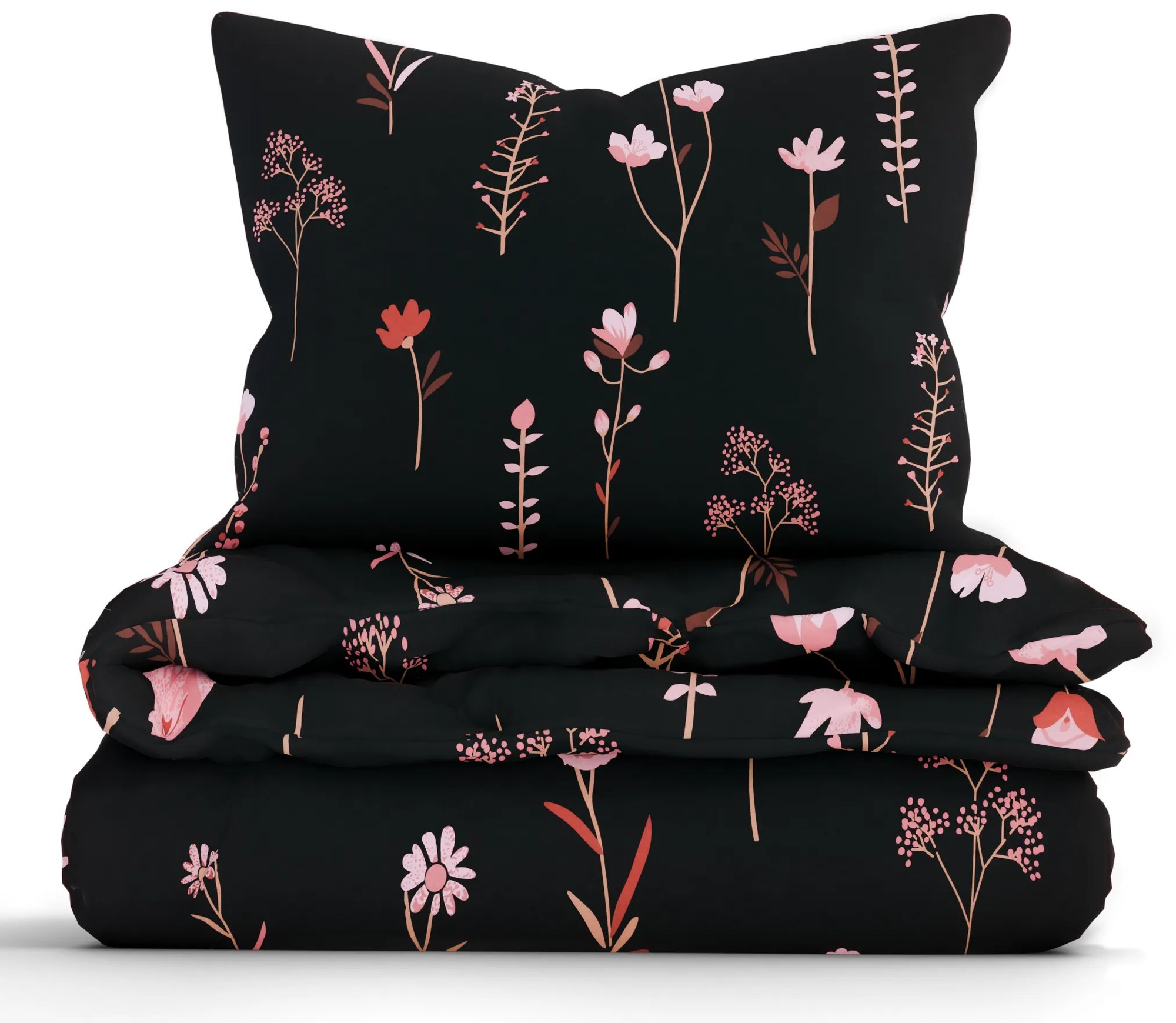 Predĺžené bavlnené obliečky Renforcé - Vlčie maky čierne