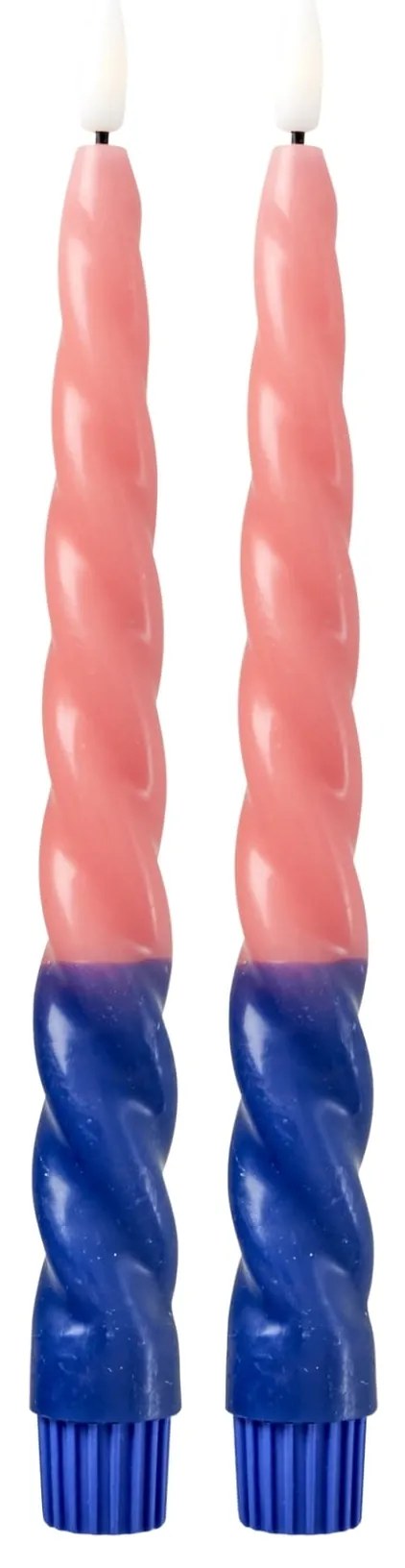 rice LED sviečka Twisted Coral – set 2 ks