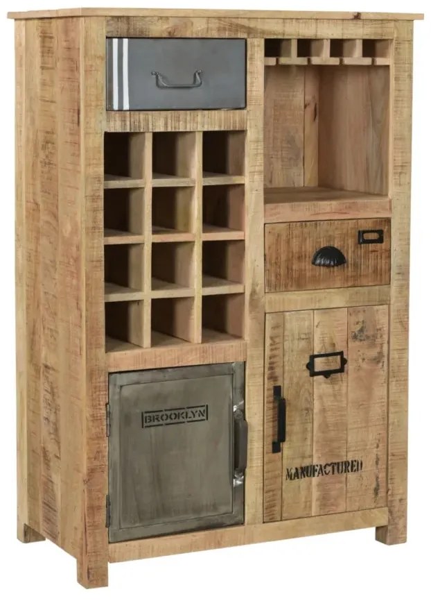 furniture-nabytek.cz - Masívna komoda Highboard Pune z mangového dreva, lakovaná, prírodná farba – 80×43×110 cm