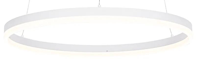 Dizajnové závesné svietidlo biele 60 cm vrátane LED 3-stupňového stmievača - Anello