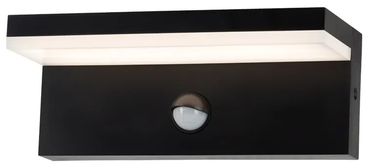 TOP LIGHT Svetlo nástenné Elon, PIR, Čierna