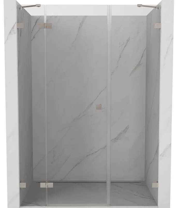 Mexen Lunar, Otočné ľavé sprchové dvere 160 cm, 8mm číre sklo, oceľový profil, 834S-160-050-97-00-L