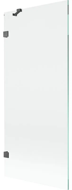 Mexen, Mexen Lunar 1-krídlová vaňová zástena 80 x 150 cm, transparentná, pištoľovo šedá kartáčovaná - 897-080-000-66-00