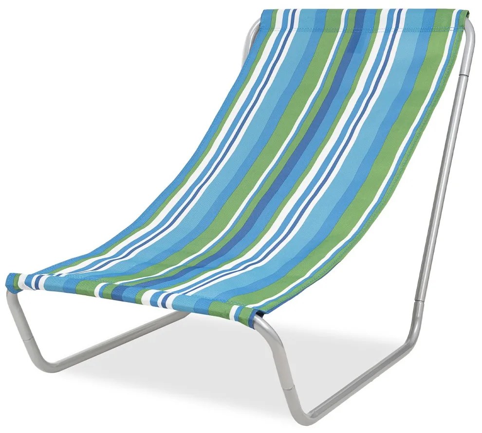 Skladacie plážové ležadlo SAND, modro-biele