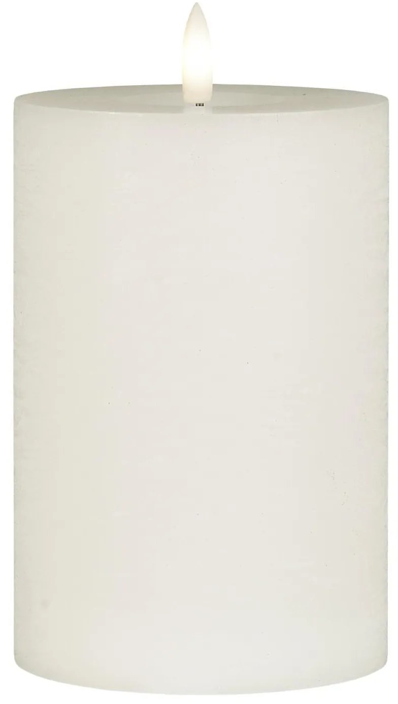 IB Laursen LED stĺpová sviečka WARM FLAME 15 cm biela