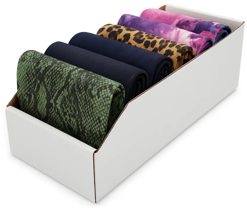 Úložné boxy na oblečenie, organizéry do skrine BIELY KARTÓN 20x47 cm