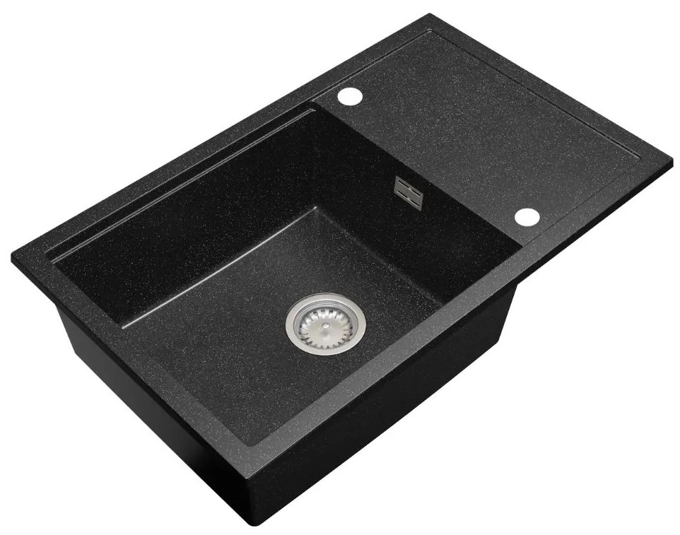 Gamma Advance 8050, 1-komorový granitový drez 800x500x210 mm, čierna škvrnitá, GMA-ZLE000147