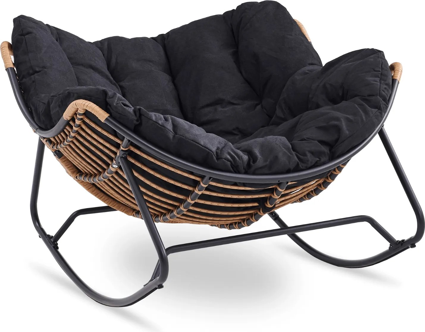 PROXIMA.store - Dizajnové hojdacie záhradné kreslo ELTON FARBA: čierna