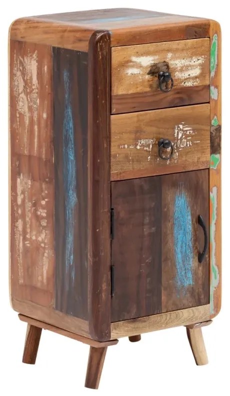 furniture-nabytek.cz - Masívna kúpeľňová spodná skrinka Calcutta II z recyklovaného dreva, lakovaná, viacfarebná – 35×35×80 cm