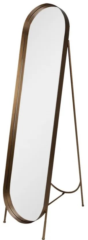 Zlaté kovové stojacie zrkadlo Aude - 41*8*179 cm