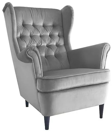 Kreslo Herry Velvet, sivá / čierna