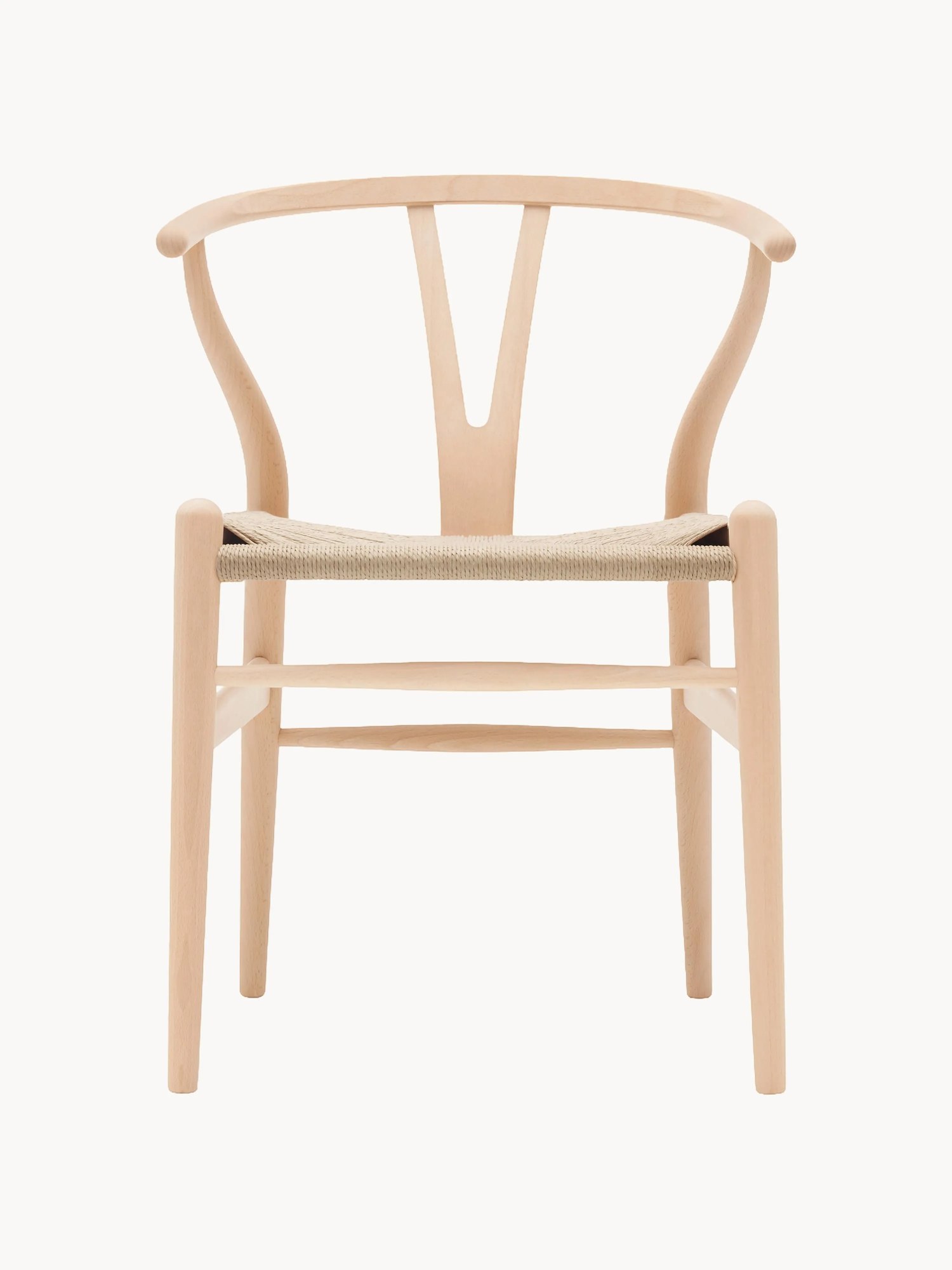 Drevená stolička's ručne tkanou sedacou plochou CH24 Wishbone Chair