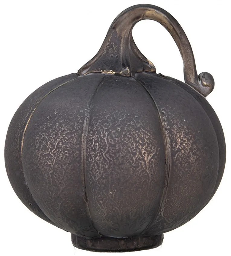 Šedá sklenená dekorácia tekvice Pumpkin - Ø 15 * 16 cm