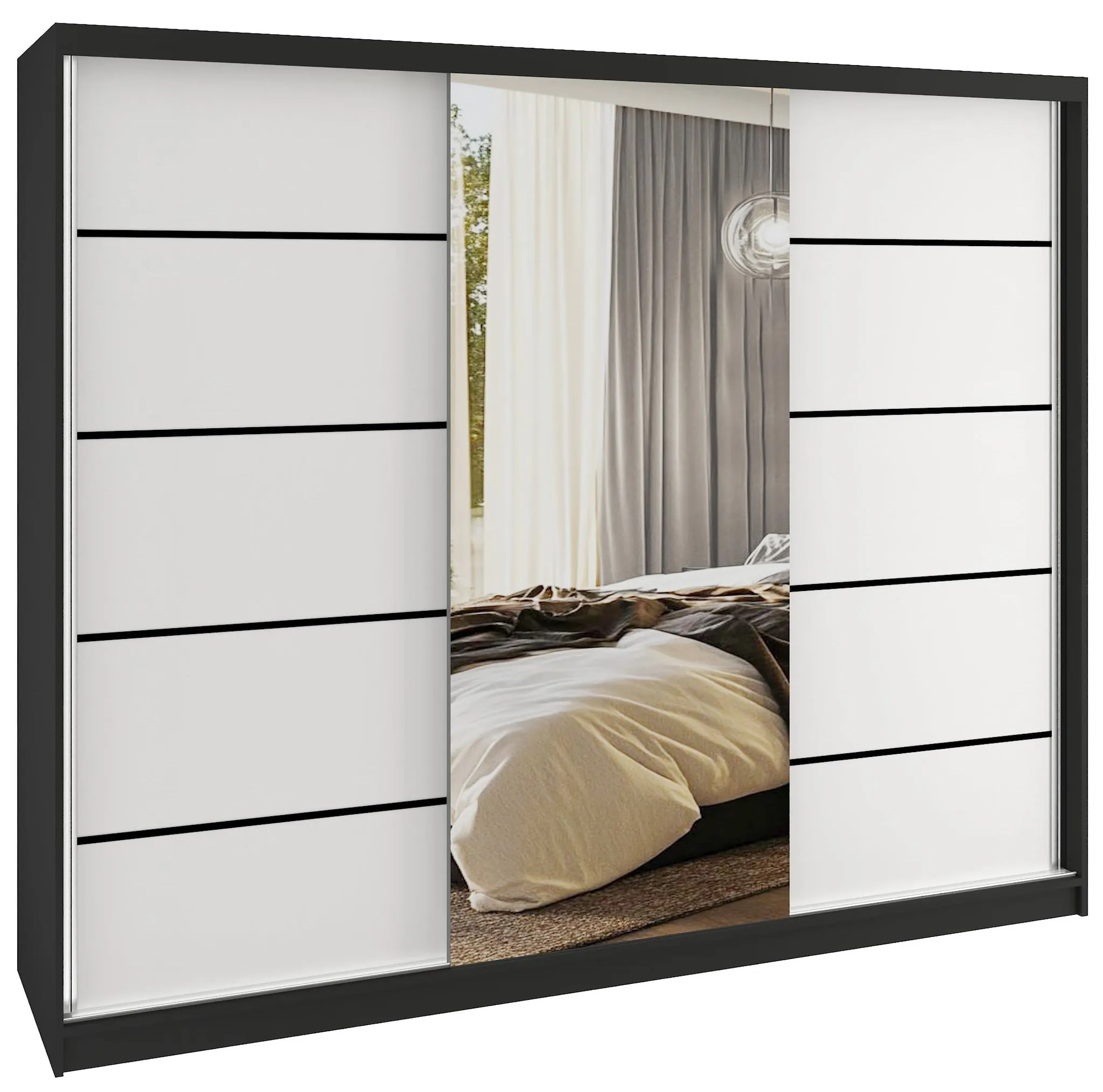 Šatníková skriňa SERENITY 232 cm biely mat MBP SERENITY SZP8/0/B/W/0/HIAL