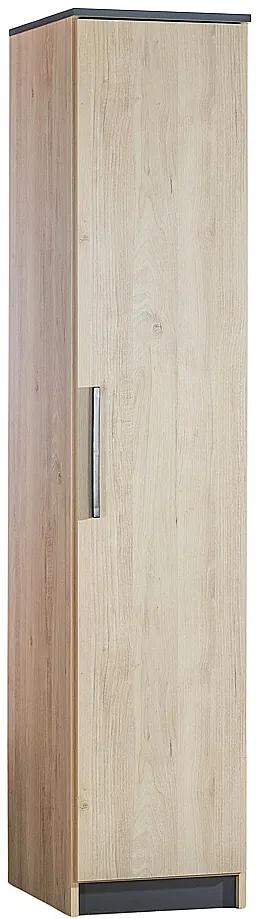 Jednodverová šatníková skriňa Colin - dub kestína/šedá