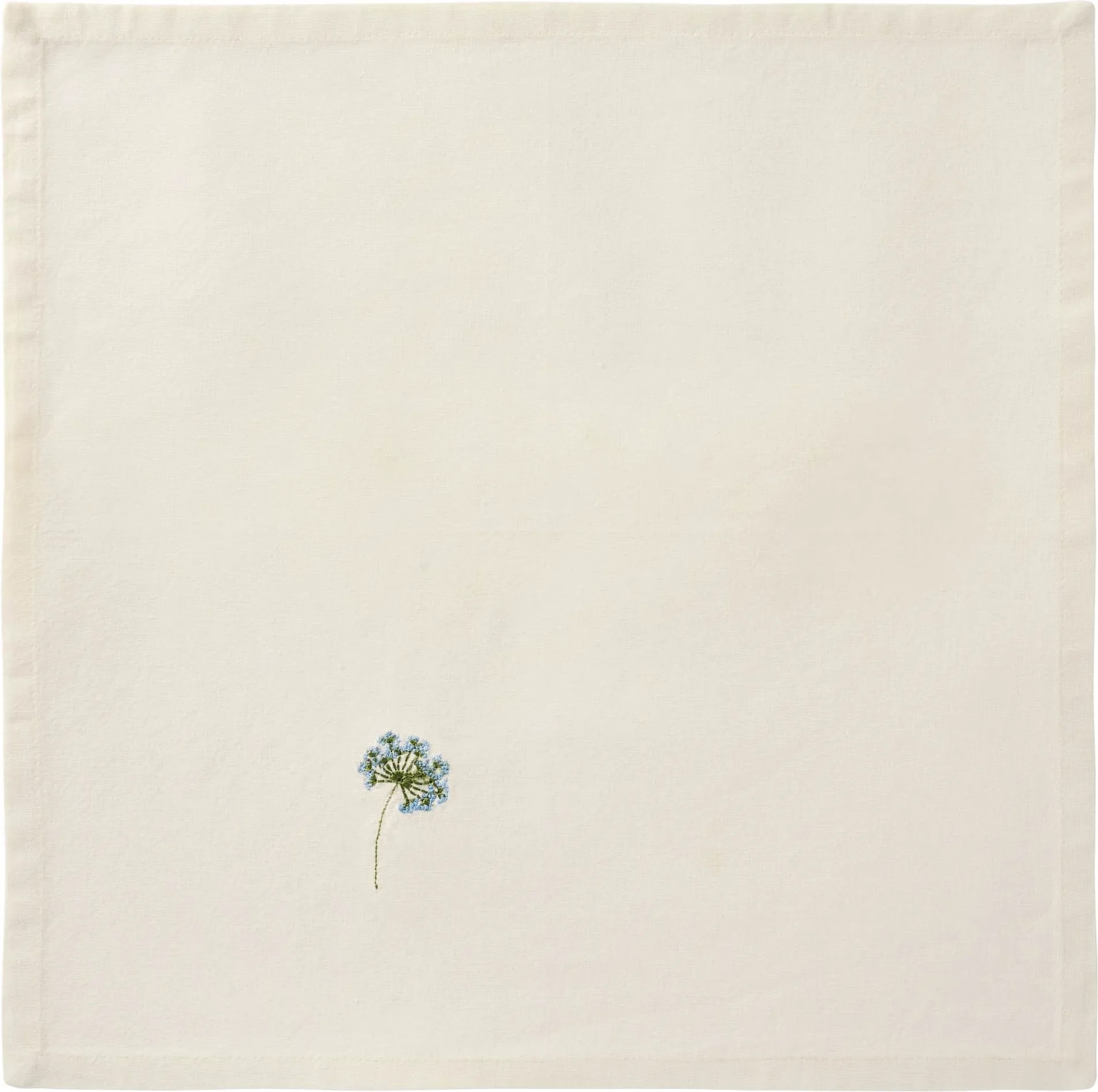 Ib Laursen Látkový obrúsok s výšivkou Flora Blue umbel flower