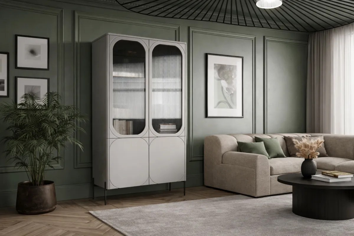 Vitrína Sonatia 100 cm - kašmírová