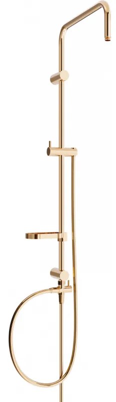 Mexen X, sprchový stĺp, sprchová hadica 150cm, mydelnička, prepínač sprchy, ružové zlato, 7939199-60