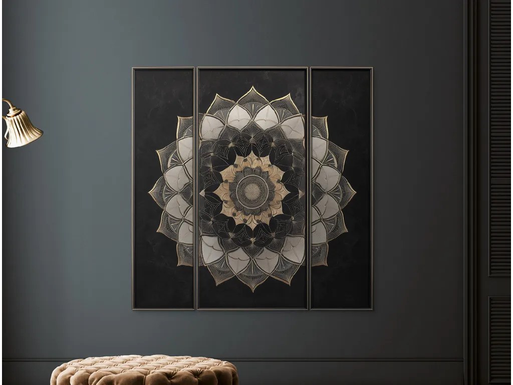drevko | Trojdielna mandala Energia stredu 70 x 70 cm