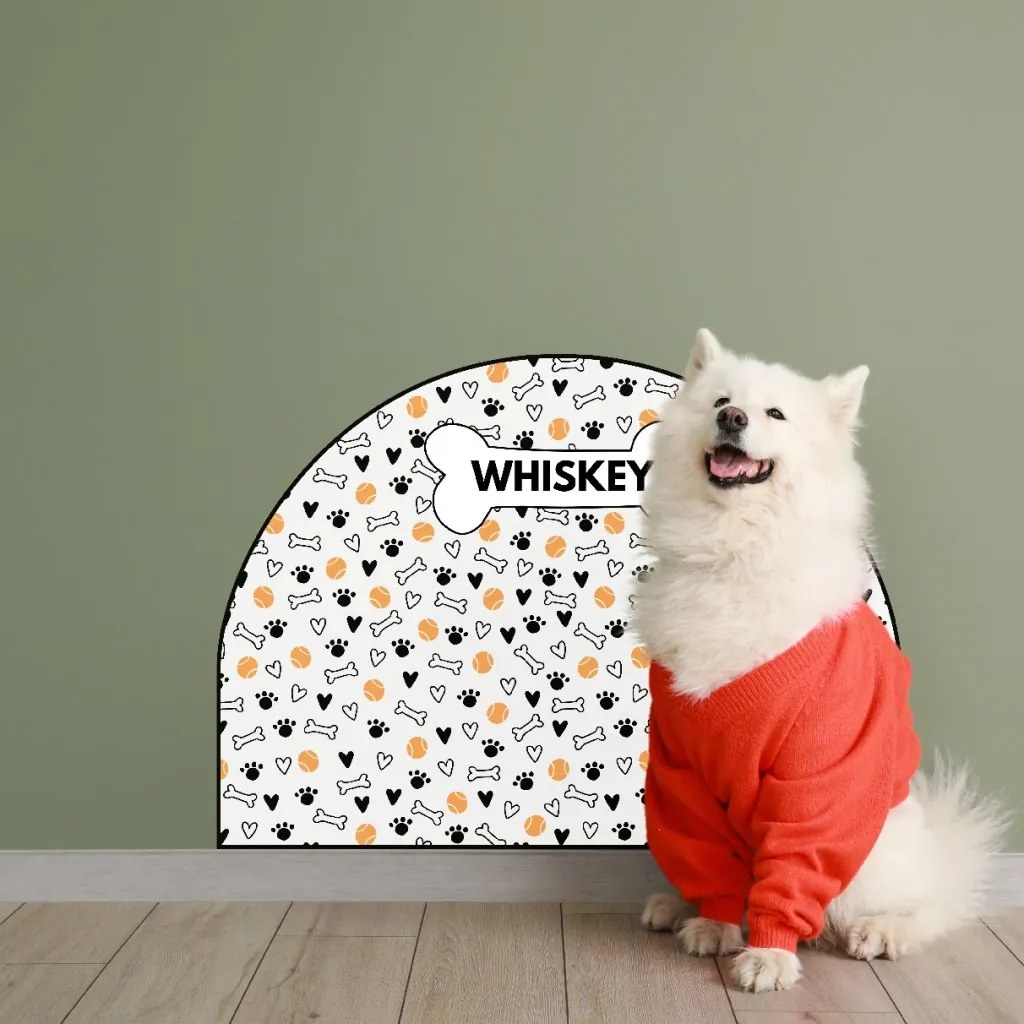 PIPPER. Ochranná textilná nálepka na stenu - Oblúk - Loptičky Veľkosť: 83x60cm, Motív: s menom