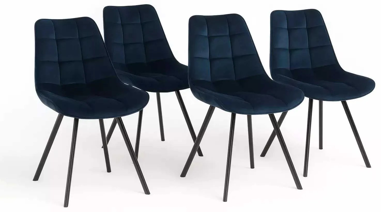 LuxuryForm DESIGN Stolička ORLEN VELUR - tmavo modrá - SET 4 ks