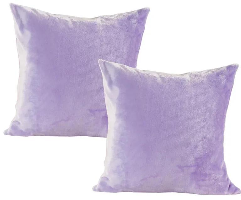 Súprava 2 ks obliečok na vankúšiky z mikroplyšu fialové 40 x 40 cm