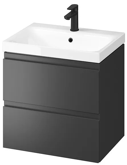 Cersanit Moduo SET, závesná skrinka 60x45x62 cm + umývadlo 60cm, antracitová matná, S801-486-DSM