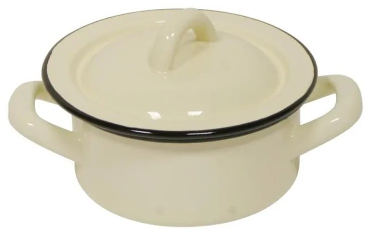 Kastról smalt + pokr.18cm/2,0L bez dekoru, béžový