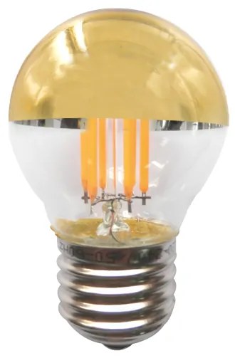 Diolamp Retro LED Filament zrkadlová žiarovka 4W/230V/E27/2700K/400Lm/180°/DIM, zlatý vrchlík