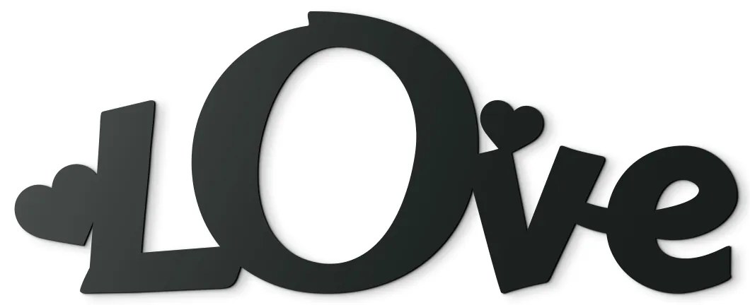 drevko Moderný fotorámik Love Rozmer obrazu: 18 x 46,5 cm, Farba dekorácie: Čierna