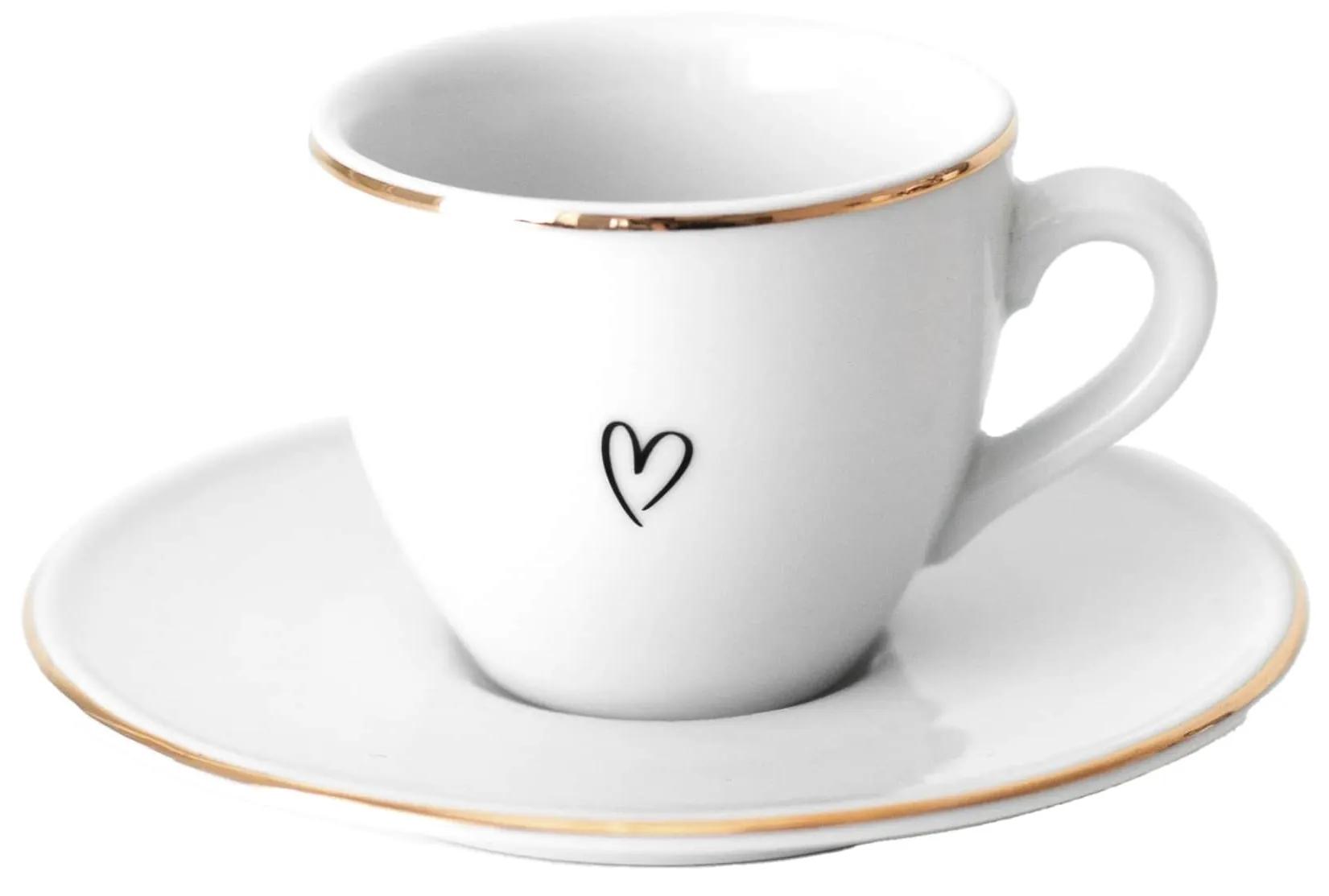 Bella Rose Šálka na espresso s podšálkou Srdiečko 90 ml