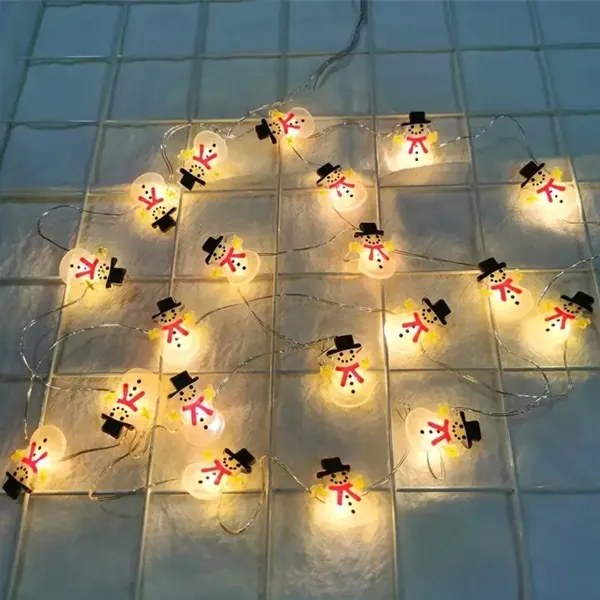 Vianočná 20 LED girlanda Snehuliaci 2m