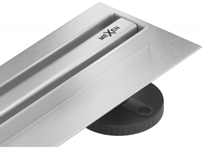 Mexen Flat nerezový sprchový žľab s rotačným 360° sifónom 90 cm, vzor SLIM, 1041090