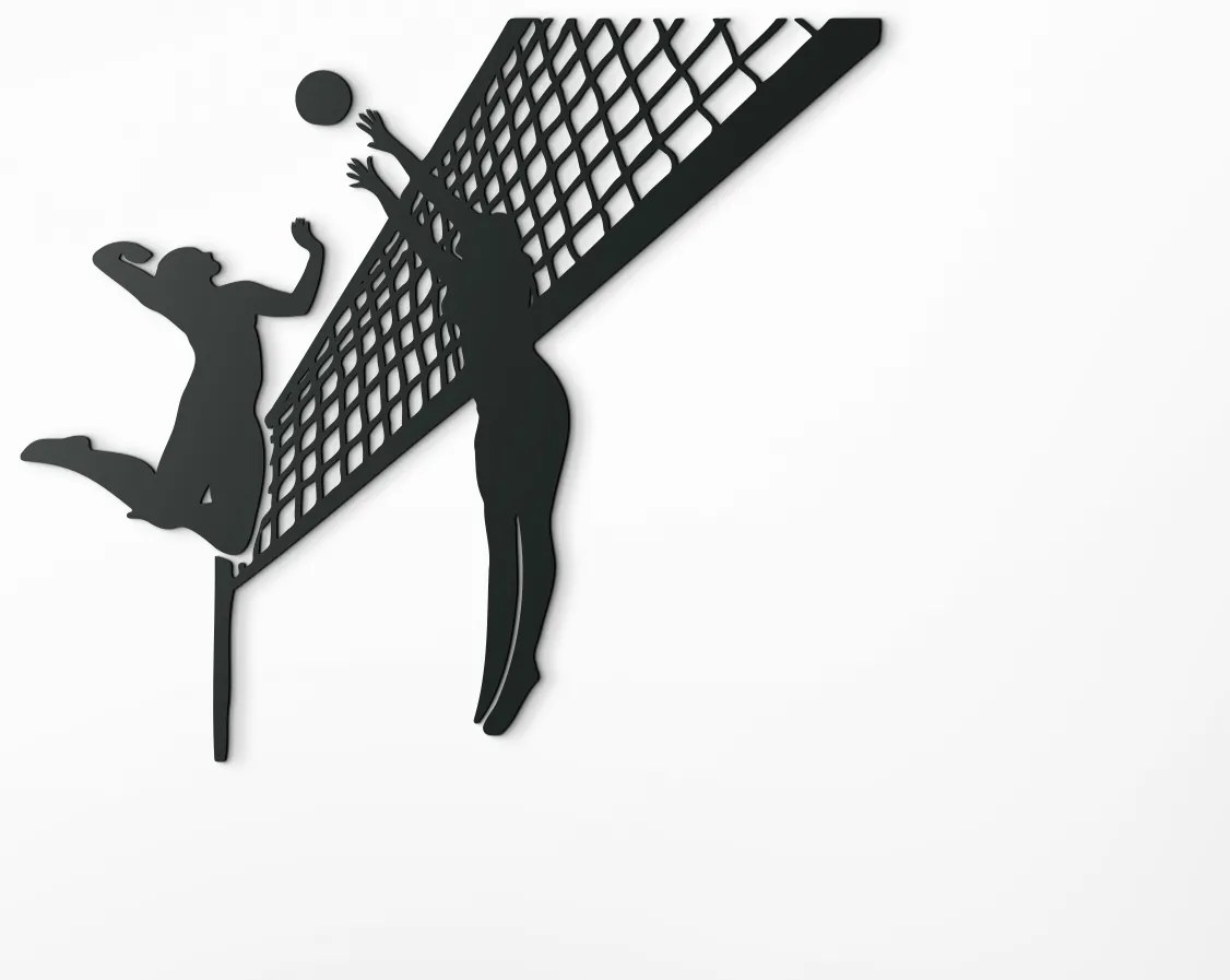 drevko Drevená nálepka Volejbal Rozmer obrazu: 38,5 x 44,5 cm, Farba dekorácie: Čierna