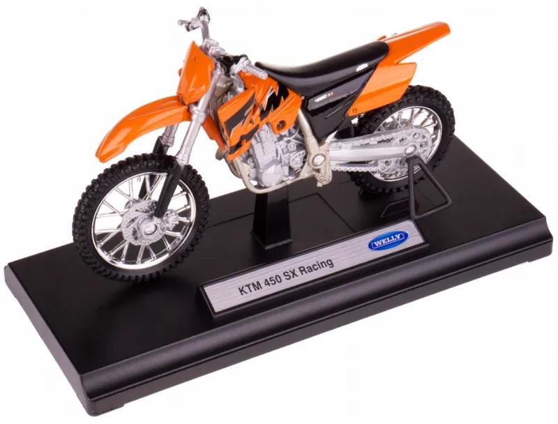 008690 Model motorky na podstave - Welly 1:18 - KTM 450 SX Racing