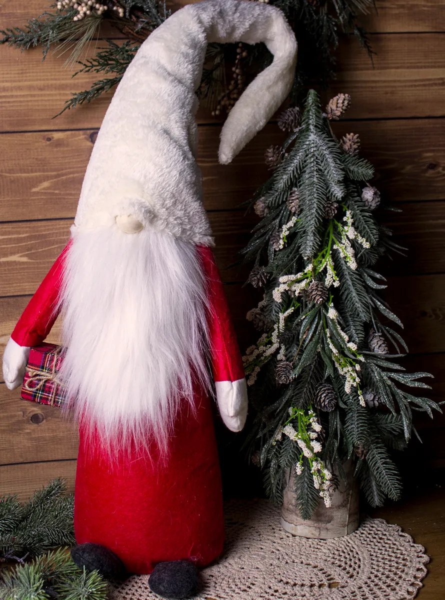 Vianočná dekorácia Trpaslík, výška: 98 cm, červená