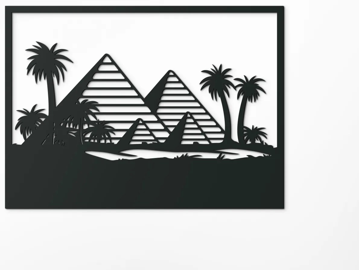 drevko Obraz Pyramídy v Gíze Rozmer obrazu: 47,5 x 65 cm, Farba dekorácie: Čierna
